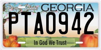 GA license plate PTA0942