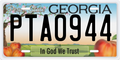 GA license plate PTA0944