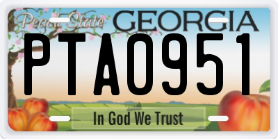 GA license plate PTA0951