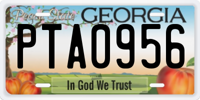 GA license plate PTA0956