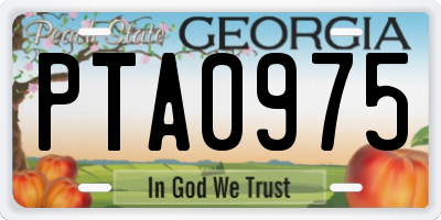 GA license plate PTA0975