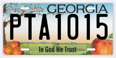 GA license plate PTA1015