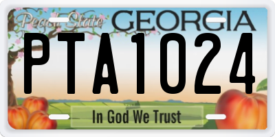 GA license plate PTA1024