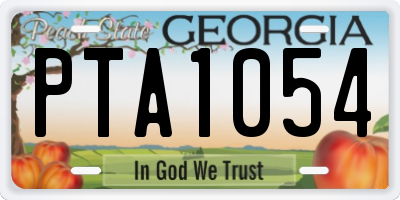 GA license plate PTA1054