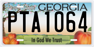GA license plate PTA1064