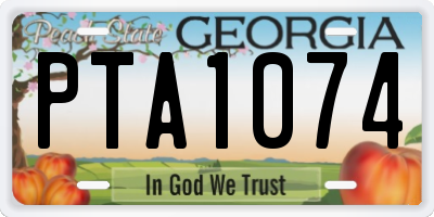 GA license plate PTA1074