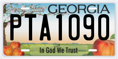 GA license plate PTA1090