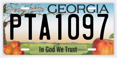 GA license plate PTA1097