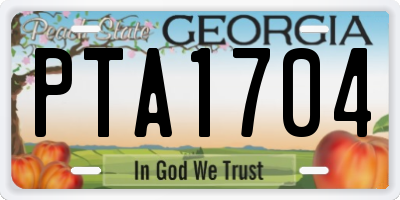 GA license plate PTA1704