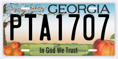 GA license plate PTA1707