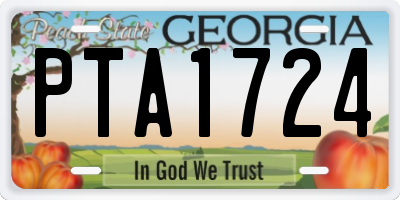 GA license plate PTA1724