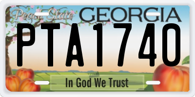 GA license plate PTA1740