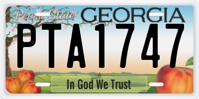 GA license plate PTA1747