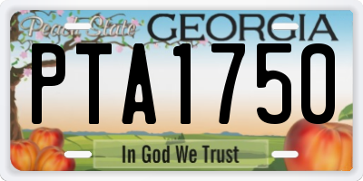 GA license plate PTA1750