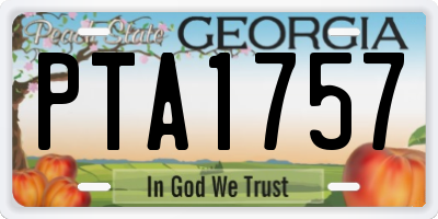 GA license plate PTA1757