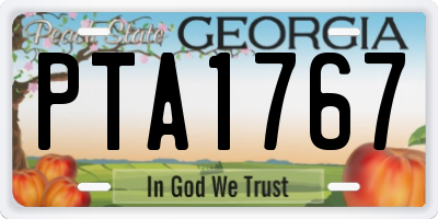 GA license plate PTA1767