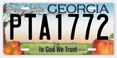 GA license plate PTA1772