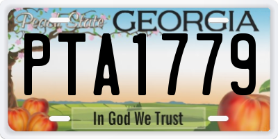 GA license plate PTA1779