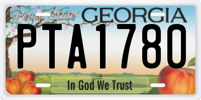 GA license plate PTA1780