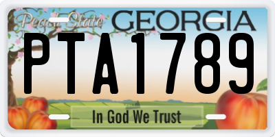 GA license plate PTA1789