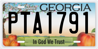 GA license plate PTA1791