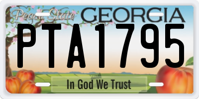GA license plate PTA1795