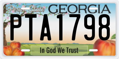 GA license plate PTA1798