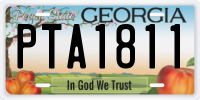 GA license plate PTA1811