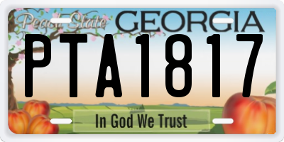GA license plate PTA1817