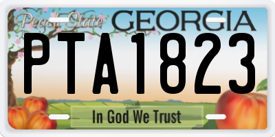 GA license plate PTA1823