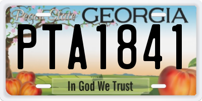 GA license plate PTA1841