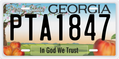 GA license plate PTA1847