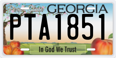 GA license plate PTA1851