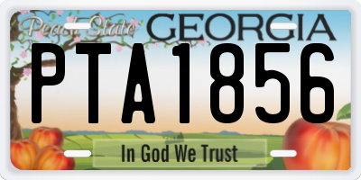 GA license plate PTA1856