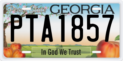 GA license plate PTA1857