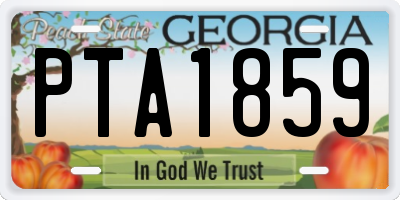 GA license plate PTA1859
