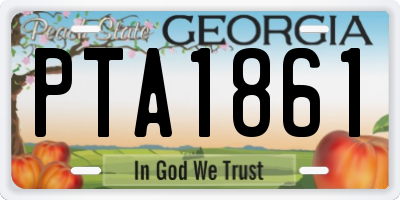 GA license plate PTA1861