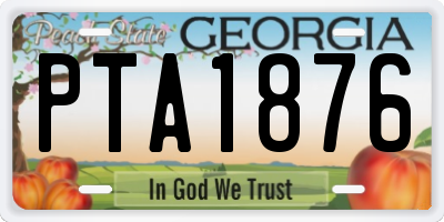 GA license plate PTA1876