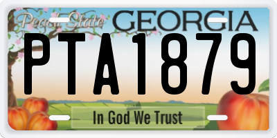 GA license plate PTA1879