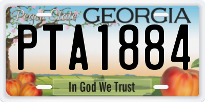 GA license plate PTA1884