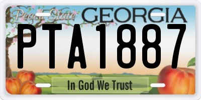GA license plate PTA1887