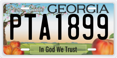 GA license plate PTA1899