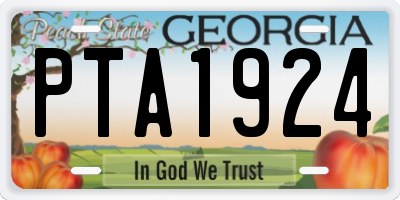 GA license plate PTA1924