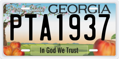 GA license plate PTA1937