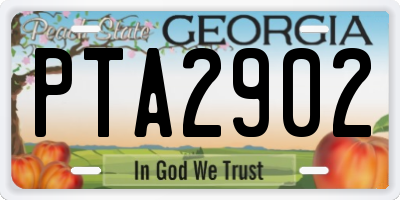 GA license plate PTA2902