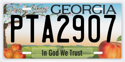 GA license plate PTA2907