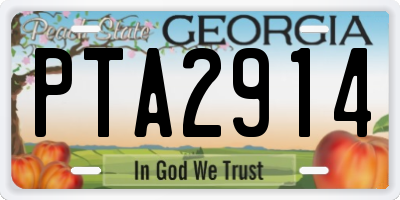 GA license plate PTA2914