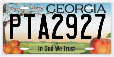 GA license plate PTA2927
