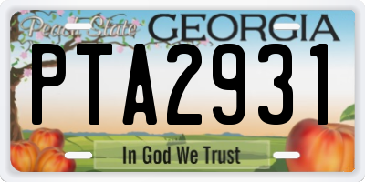 GA license plate PTA2931