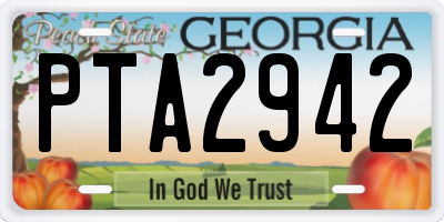 GA license plate PTA2942